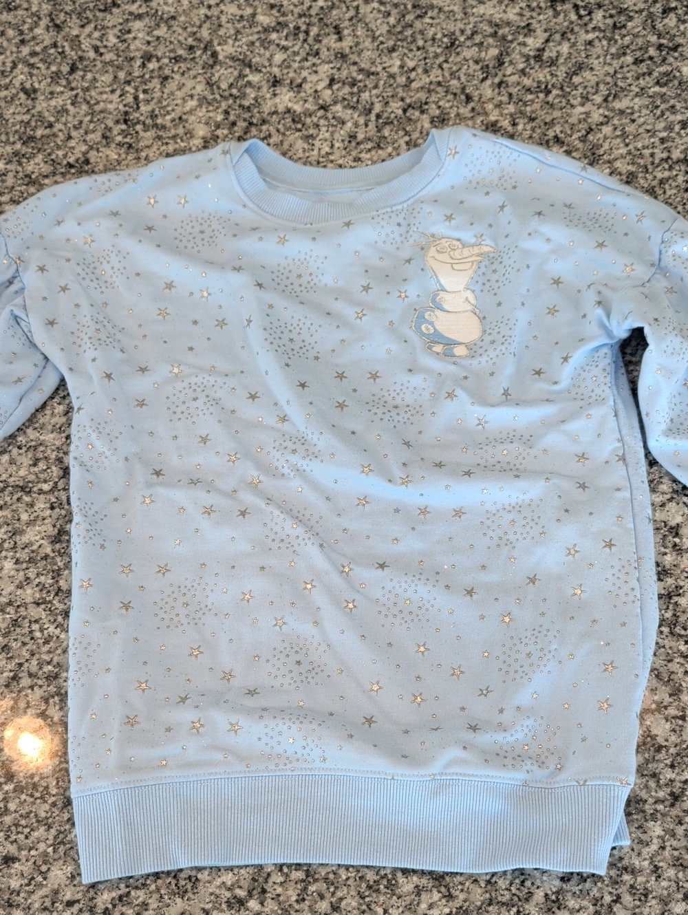 Disney Light Blue Starry Snowman Sweatshirt